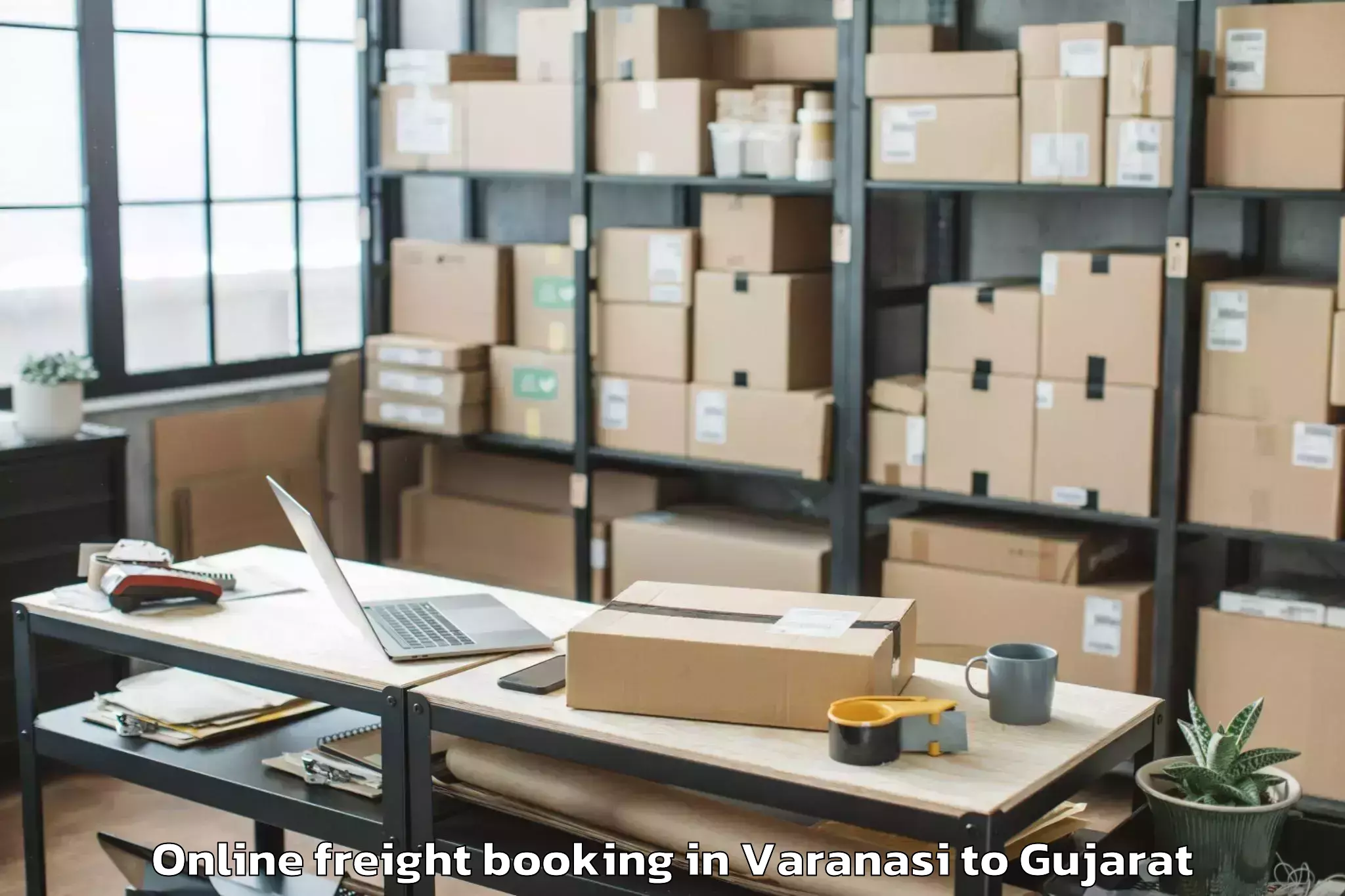 Reliable Varanasi to Waghai Online Freight Booking